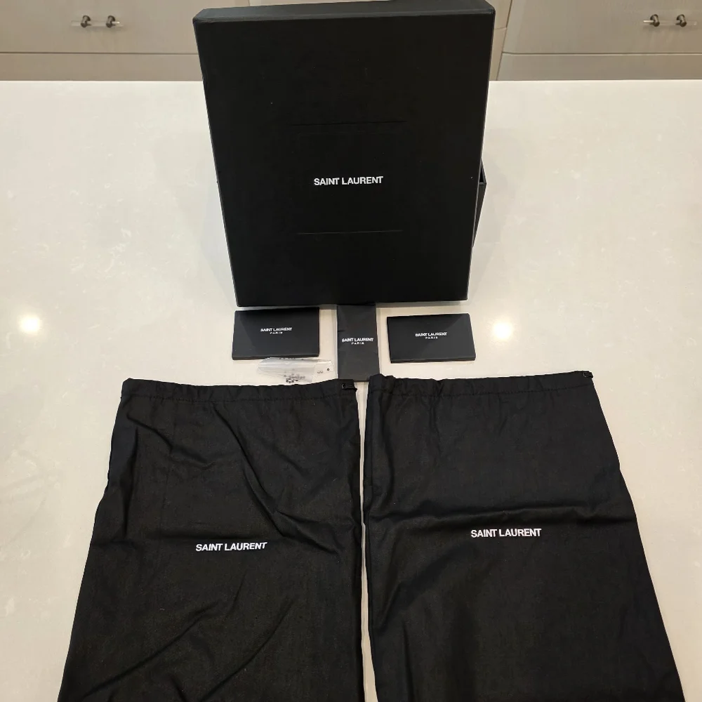 💯 Authentic Saint Laurent Opyum Crystal Black Strappy Sandals - Picture 15 of 17